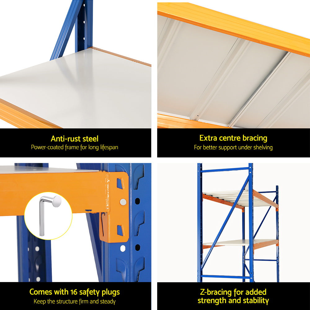 Wall Storage Racks: Giantz 2Mx2M Garage Shelving Warehouse Rack Pallet Racking Storage Shelf Blue