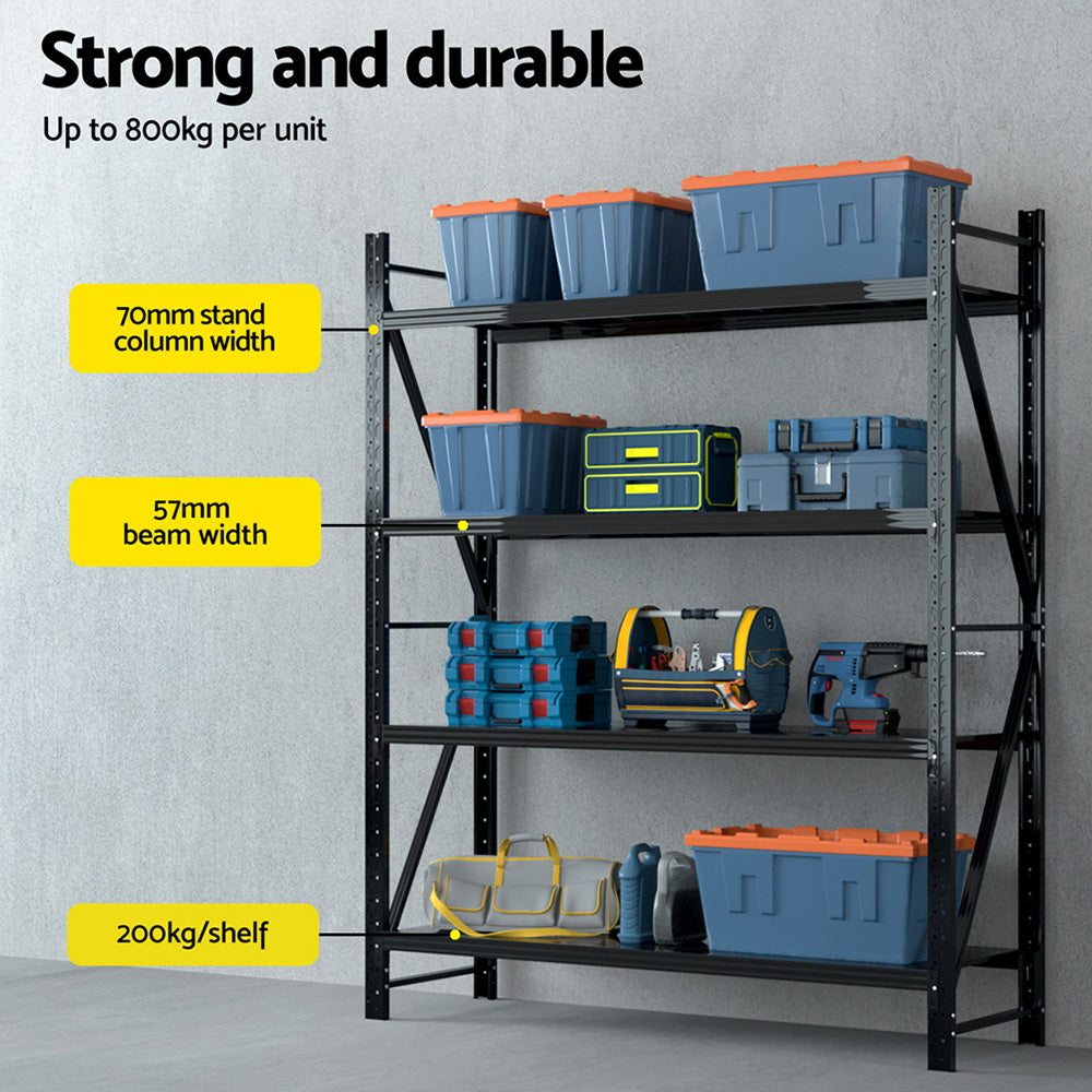 Utility Trolleys: Giantz 2.4Mx2M Warehouse Shelving Garage Rack