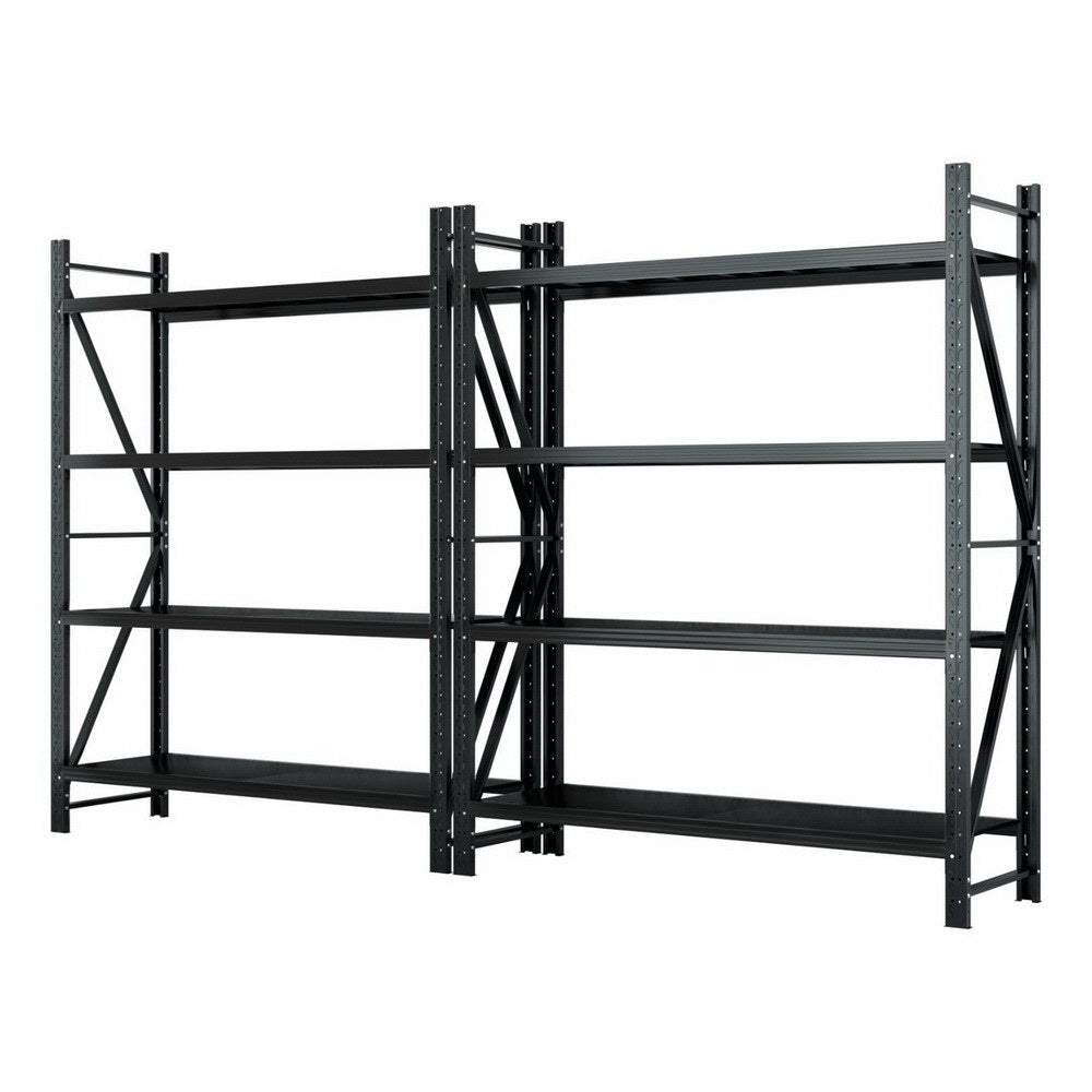 Wall Storage Racks: Giantz 4Mx2.4M Garage Shelving Warehouse Rack Black
