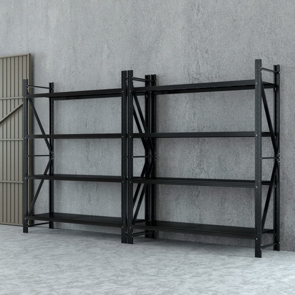 Wall Storage Racks: Giantz 4Mx2.4M Garage Shelving Warehouse Rack Black