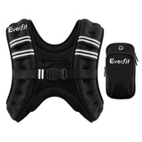 Everfit 10kg Weighted Vest Men Women, Reflective Running Vest with Armband Pouch