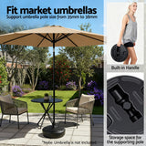 Umbrellas & Sunshades: Instahut Outdoor Umbrella Base Weight Round Plastic Pole Holder 35-38mm Beach