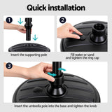 Umbrellas & Sunshades: Instahut Outdoor Umbrella Base Weight Round Plastic Pole Holder 35-38mm Beach
