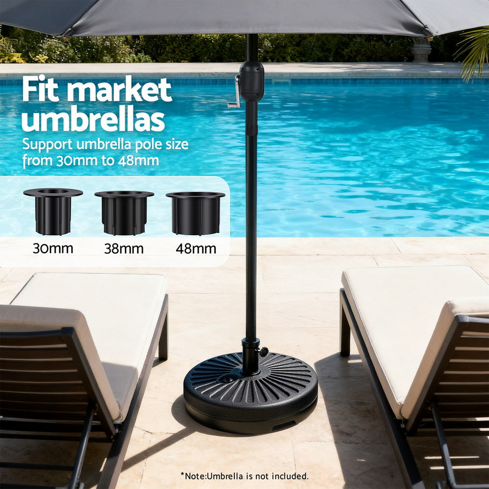 Umbrellas & Sunshades: Instahut Outdoor Umbrella Base Weight Round Plastic Pole Holder 30-48mm Beach