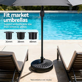 Umbrellas & Sunshades: Instahut Outdoor Umbrella Base Weight Round Plastic Pole Holder 30-48mm Beach