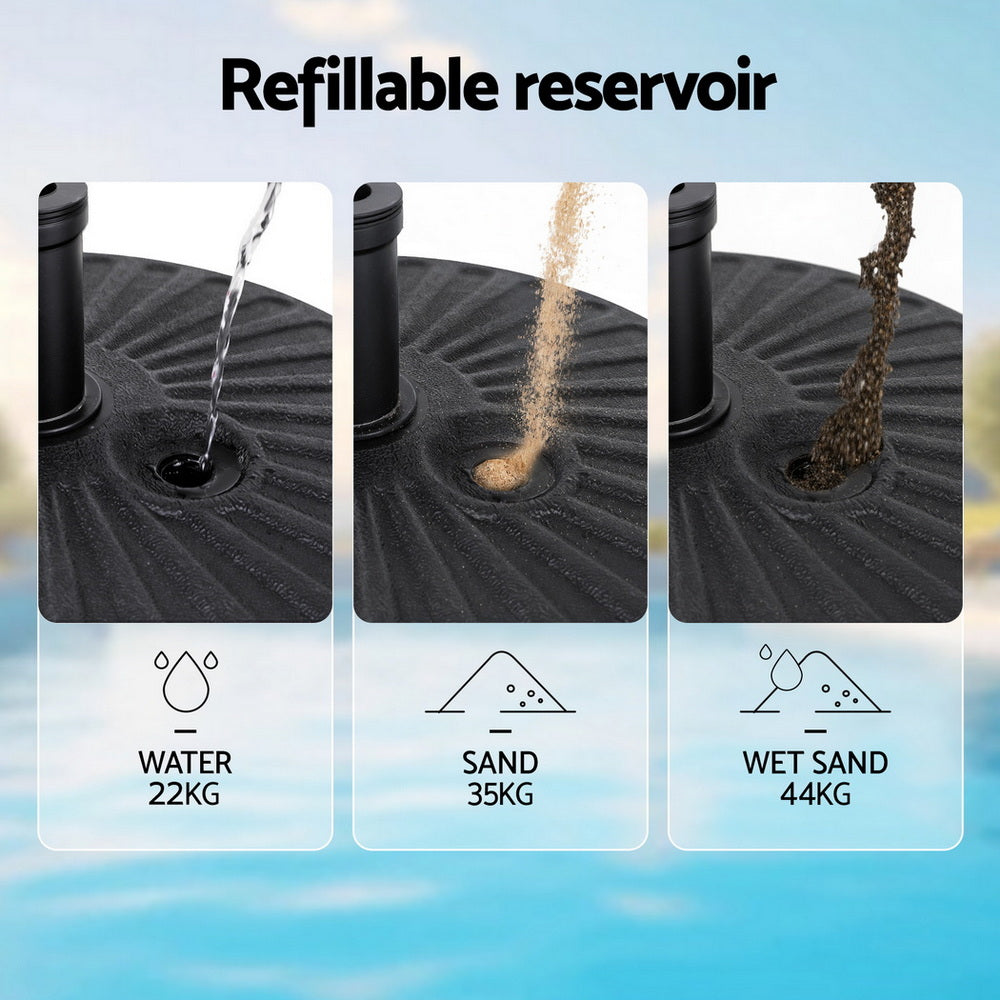 Umbrellas & Sunshades: Instahut Outdoor Umbrella Base Weight Round Plastic Pole Holder 30-48mm Beach