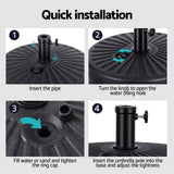 Umbrellas & Sunshades: Instahut Outdoor Umbrella Base Weight Round Plastic Pole Holder 30-48mm Beach