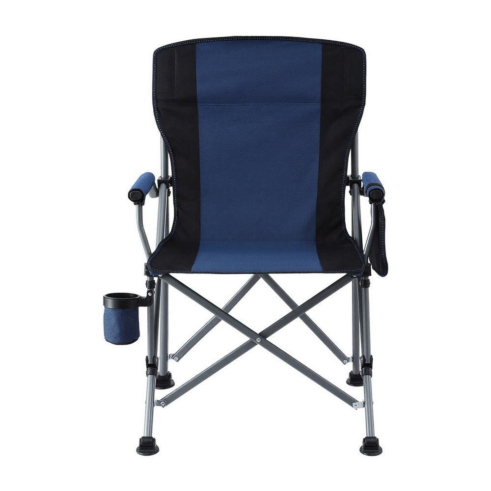 Outdoor Chairs: Weisshorn Camping Chair Folding Outdoor Portable Seat Lightweight Beach Picnic Fishing Capacity 120KG Navy Blue