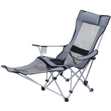 Outdoor Chairs: Weisshorn Camping Chair Adjustable Reclining Portable Outdoor Folding Chair Grey