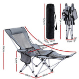 Outdoor Chairs: Weisshorn Camping Chair Adjustable Reclining Portable Outdoor Folding Chair Grey