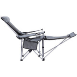 Outdoor Chairs: Weisshorn Camping Chair Adjustable Reclining Portable Outdoor Folding Chair Grey