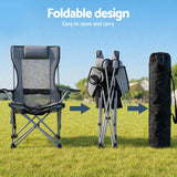 Outdoor Chairs: Weisshorn Camping Chair Adjustable Reclining Portable Outdoor Folding Chair Grey