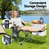 Outdoor Chairs: Weisshorn Camping Chair Adjustable Reclining Portable Outdoor Folding Chair Grey