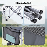Outdoor Chairs: Weisshorn Camping Chair Adjustable Reclining Portable Outdoor Folding Chair Grey