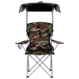 Outdoor Chairs: Weisshorn Camping Chair With Canopy Folding Outdoor Portable Seat Lightweight Beach Picnic Fishing Capacity 120KG Army Green