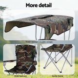 Outdoor Chairs: Weisshorn Camping Chair With Canopy Folding Outdoor Portable Seat Lightweight Beach Picnic Fishing Capacity 120KG Army Green