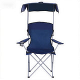 Outdoor Chairs: Weisshorn Camping Chair With Canopy Folding Outdoor Portable Seat Lightweight Beach Picnic Fishing Capacity 120KG Navy Blue