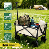 Spreaders & Wheelbarrows: Gardeon Garden Cart Folding Trolley Camping Wagon Barrow Outdoor Beach Beige