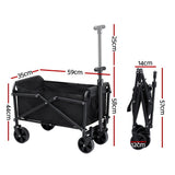 Spreaders & Wheelbarrows: Gardeon Garden Cart Folding Trolley Camping Wagon Barrow Outdoor Beach Black