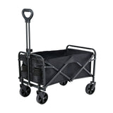 Spreaders & Wheelbarrows: Gardeon Garden Cart Folding Trolley Camping Wagon Barrow Outdoor Beach Black
