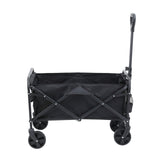 Spreaders & Wheelbarrows: Gardeon Garden Cart Folding Trolley Camping Wagon Barrow Outdoor Beach Black