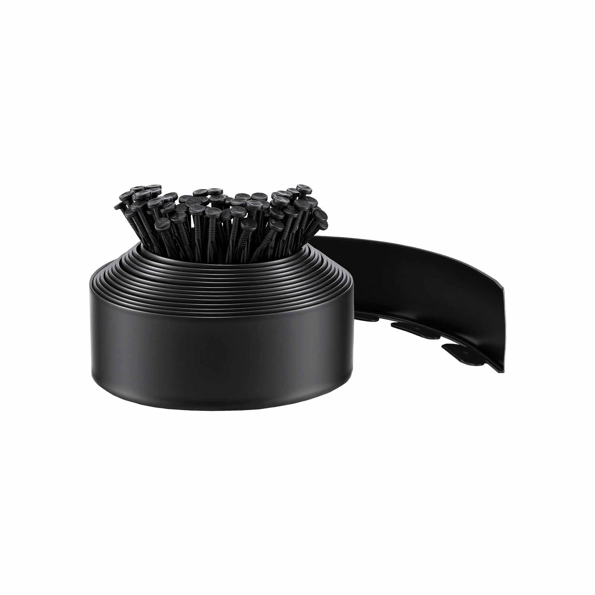 Green Fingers Garden Edging 33ft 30pcs Flexible Garden Border Plastic Lawn Edging Black