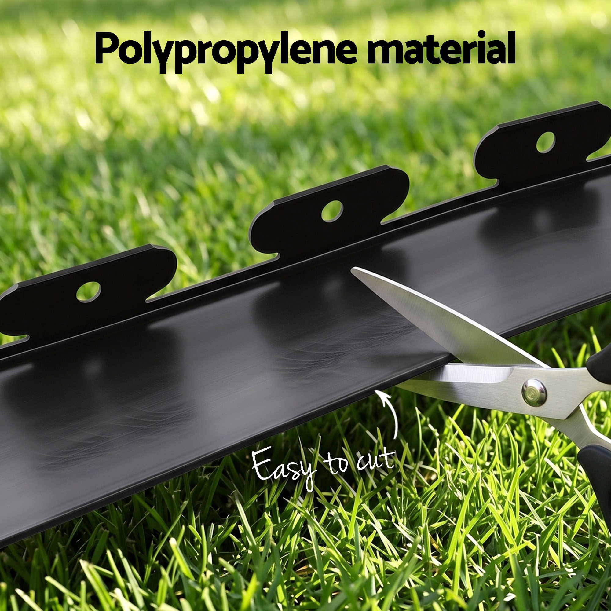 Green Fingers Garden Edging 60ft 30pcs Flexible Garden Border Plastic Lawn Edging Black