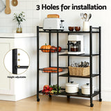 Kitchen Appliance Accessories: Artiss 4-Tier Kitchen Rack Microwave Bakers Storage Shelf with 3 Baskets Wheels