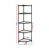 Kitchen Appliance Accessories: Artiss 5-Tier Kitchen Corner Shelf Rack Stand Microwave Metal Storage Shelves