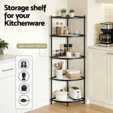 Kitchen Appliance Accessories: Artiss 5-Tier Kitchen Corner Shelf Rack Stand Microwave Metal Storage Shelves