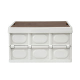 Storage Boxes: Gardeon Collapsible Outdoor Storage Box 50L Stackable Folding Camping Organizer Plywood Lid Beige