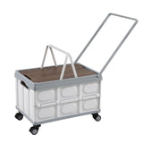 Storage Boxes: Gardeon Collapsible Outdoor Storage Box 54L Stackable Folding Camping Organizer Wheels Plywood Lid Beige