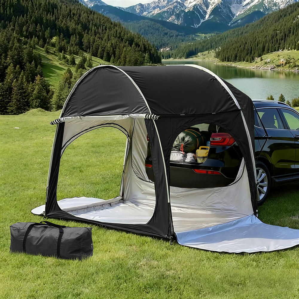 Tents: Weisshorn Camping Tent Car SUV Rear Hatchback Tents Canopy Portable Outdoor Family Black