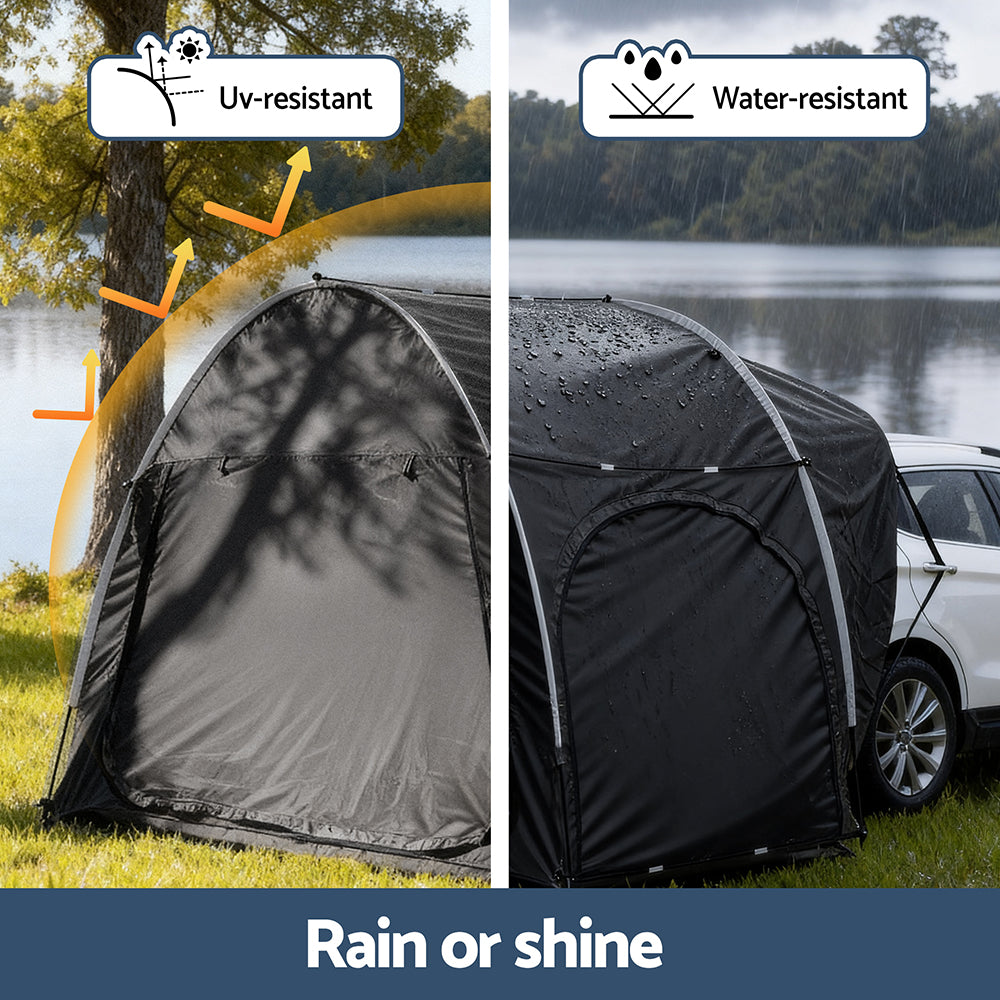 Tents: Weisshorn Camping Tent Car SUV Rear Hatchback Tents Canopy Portable Outdoor Family Black
