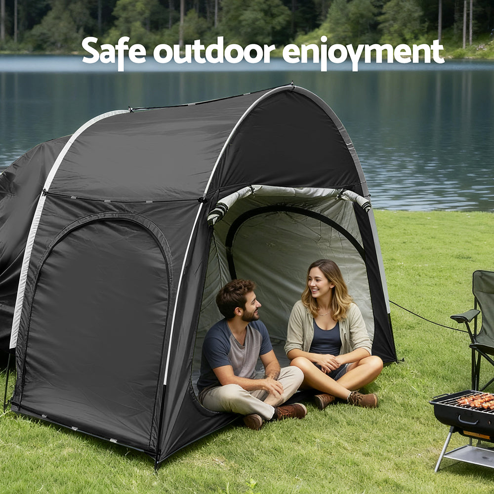 Tents: Weisshorn Camping Tent Car SUV Rear Hatchback Tents Canopy Portable Outdoor Family Black
