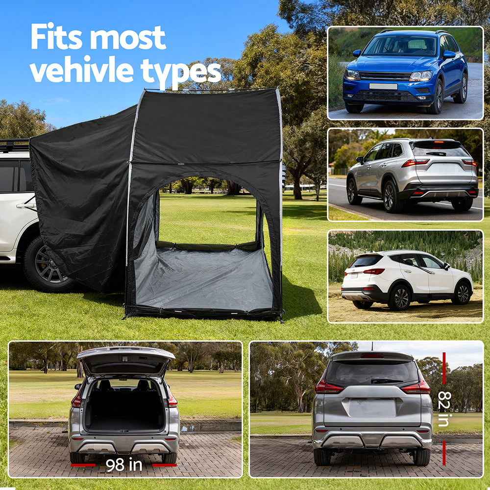 Tents: Weisshorn Camping Tent Car SUV Rear Hatchback Tents Canopy Portable Outdoor Family Black