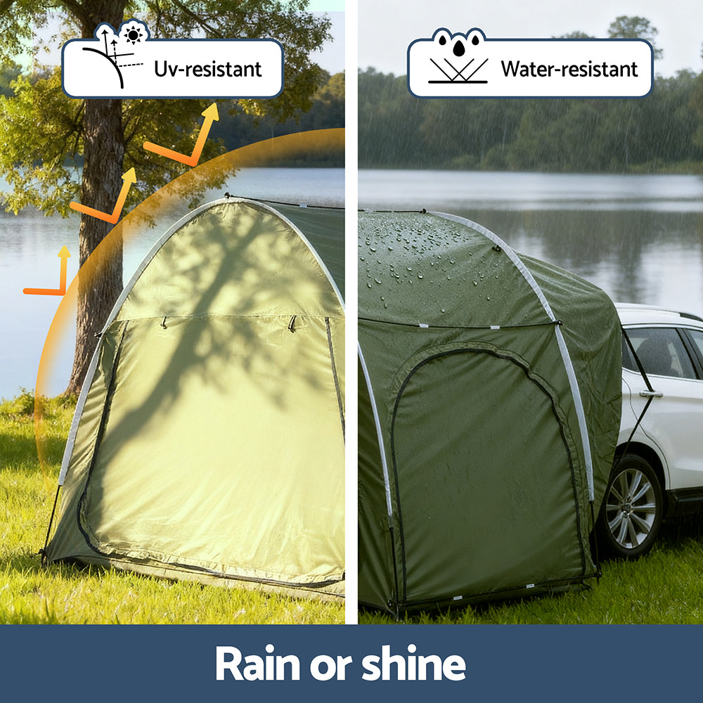 Tents: Weisshorn Camping Tent Car SUV Rear Hatchback Tents Canopy Portable Outdoor Family green