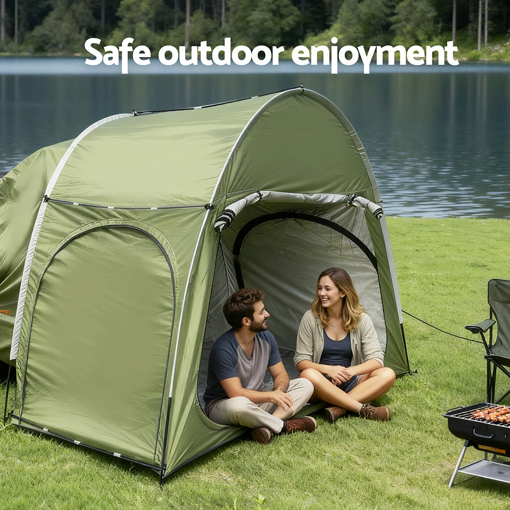 Tents: Weisshorn Camping Tent Car SUV Rear Hatchback Tents Canopy Portable Outdoor Family green