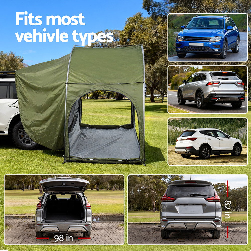 Tents: Weisshorn Camping Tent Car SUV Rear Hatchback Tents Canopy Portable Outdoor Family green