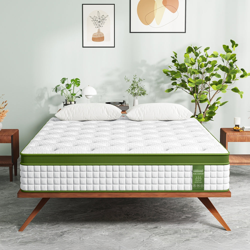 King Single Mattress: BedStory 34cm King Single Latex Hybrid Mattress Medium Firm - 5 Zone Pocket Spring Bed for Pressure Relief Motion Isolation