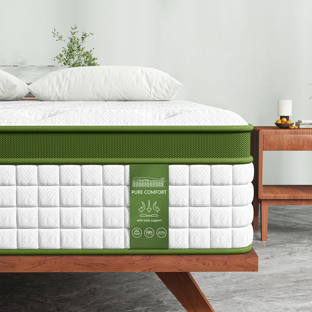 King Single Mattress: BedStory 34cm King Single Latex Hybrid Mattress Medium Firm - 5 Zone Pocket Spring Bed for Pressure Relief Motion Isolation
