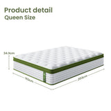 Queen Mattress: BedStory 34cm Queen Latex Hybrid Mattress Medium Firm - 5 Zone Pocket Spring Bed for Pressure Relief Motion Isolation