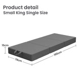 BedStory Folding Mattress Small King Single Trifold Mattress Firm Support Foam Washable Cover 15cm