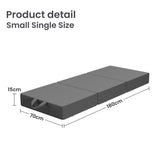 BedStory Folding Mattress Small Single Trifold Mattress Firm Support Foam Washable Cover 15cm