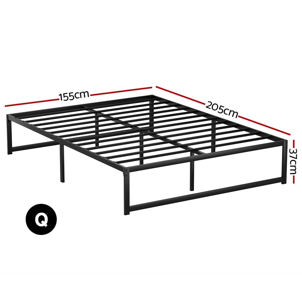 RoomSense Queen 30cm Latex Hybrid Mattress Bundle with Metal Bed Frame