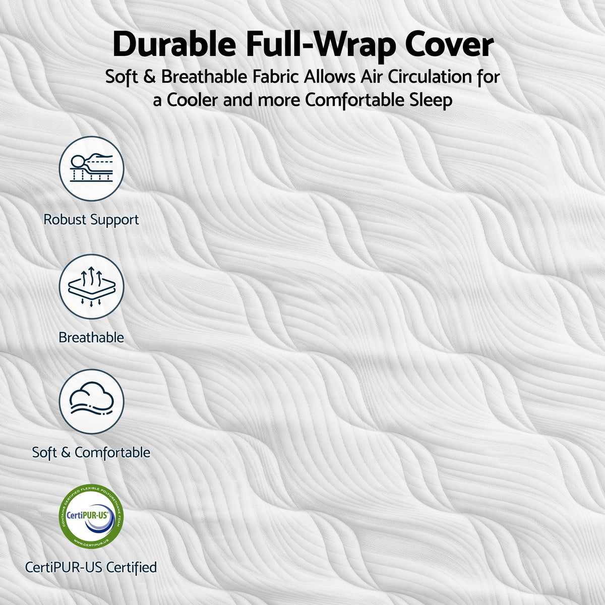 RoomSense Queen 26cm Firm Mattress Bundle with 2 Dual-Sided Cooling Pillows