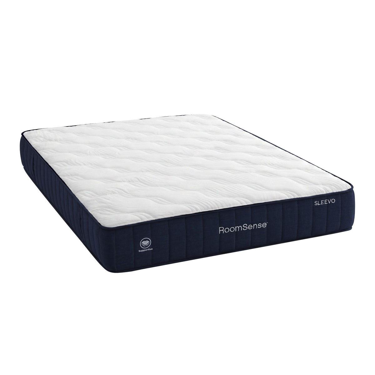 RoomSense Queen 26cm Firm Mattress Bundle with Beige Boucle Bed Frame