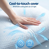 RoomSense Cooling Memory Foam Pillow Pillows 1 Pack, Anti-Flattening Bed Pillows for Hot Sleepers, Adjustable Shredded Gel Side Sleeper Pillow for Neck Support, Washable Cover, 72x50x15cm