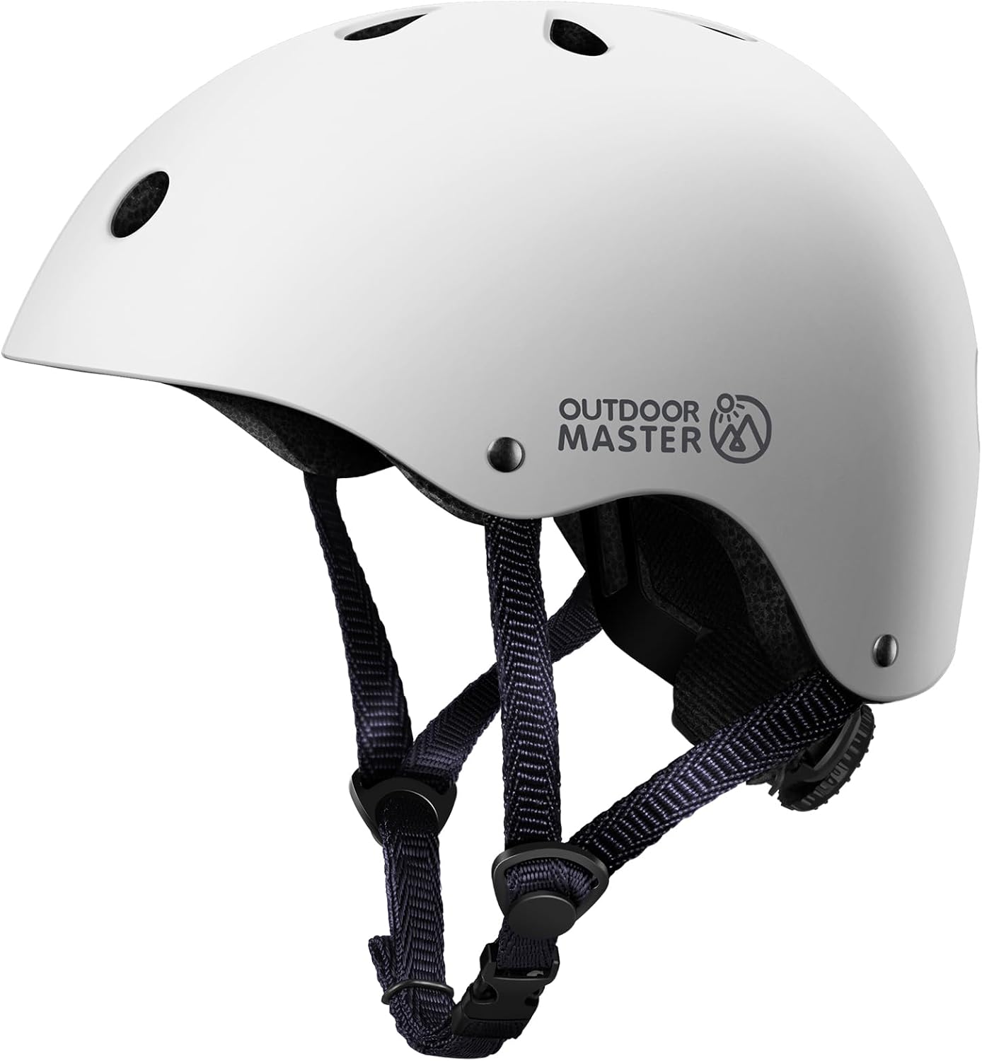 OutdoorMaster Youth & Kids Bike Helmet - Adjustable Multi-Sports Skateboard Helmet with Removable Liners for Balance Bike, Toddler Scooter, One Wheel Hoverboard-White-Large