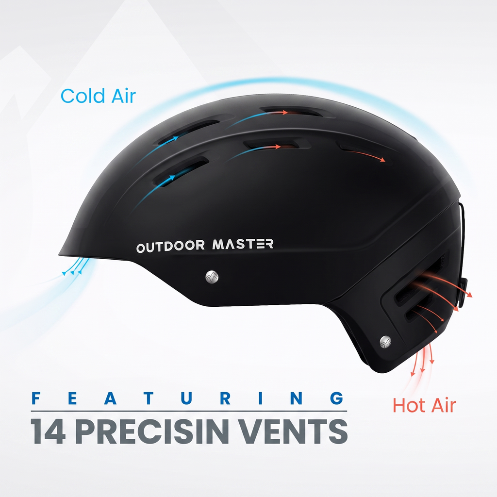 OutdoorMaster Kelvin II Ski Helmet - Snow Sport Helmet Snowboard Helmet for Men Women & Youth White L
